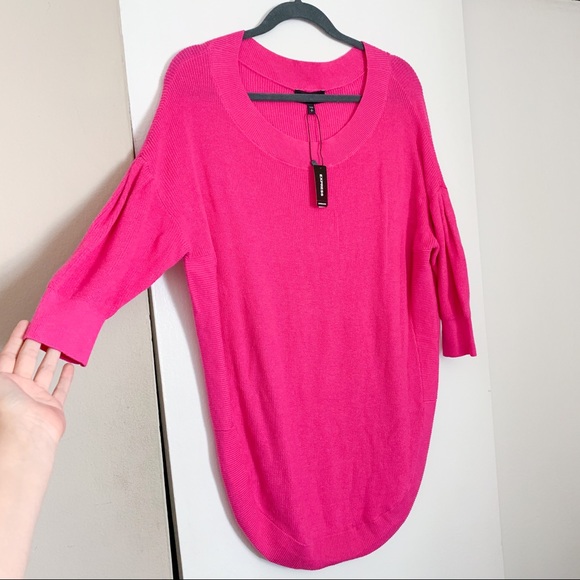 Express Pink Circle Hem Sweater - Picture 2 of 6